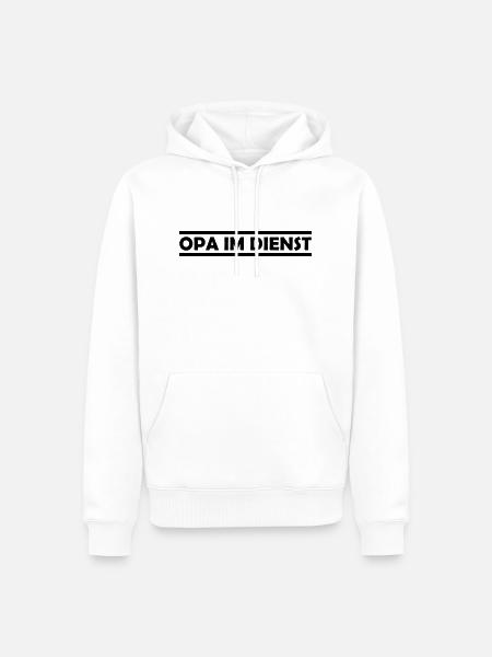 opa im dienst - Männer Premium Bio Hoodie - Weiß