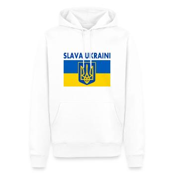 Slava ukraini - Männer Premium Bio Hoodie - Weiß - Vorne - Nico (187cm)