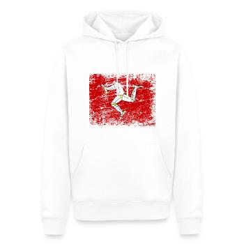 Île de Man Flagge Triskele Drapeau de l’île de Man - Sweat à capuche Premium bio Homme - blanc - Devant - Nico (187cm)