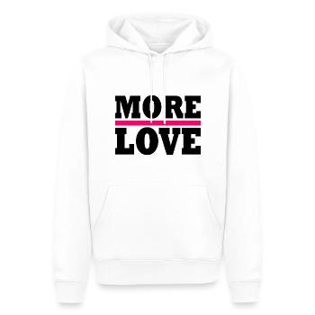More love - Männer Premium Bio Hoodie - Weiß - Vorne - Nico (187cm)