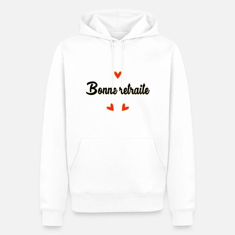 RETRAITE. RETRAITE. RETRAITEE. RETRAITE - Sweat à capuche Premium bio Homme - blanc