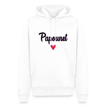 PAPOUNET. DAD. FATHER'S DAY. HAPPY FATHER'S DAY - Men’s Premium Organic Hoodie - white - Front - Nico (187cm)