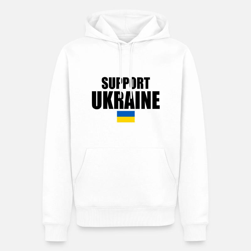Support ukraine - Männer Premium Bio Hoodie - Weiß