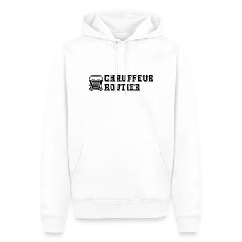 camion chauffeur routier - Sweat à capuche Premium bio Homme - blanc - Devant - Nico (187cm)