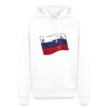 Drapeau de russie Vintage Drapeau russe d’occasion Look - Sweat à capuche Premium bio Homme - blanc - Devant - Nico (187cm)