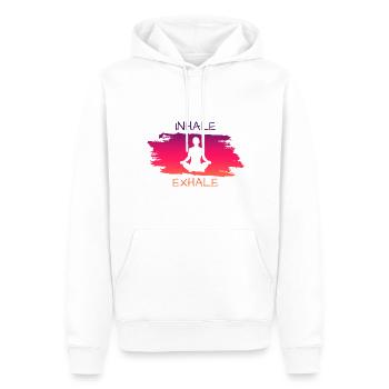 Inhale Exhale Yoga - Männer Premium Bio Hoodie - Weiß - Vorne - Nico (187cm)