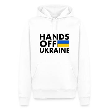 hands off ukraine - Männer Premium Bio Hoodie - Weiß - Vorne - Nico (187cm)