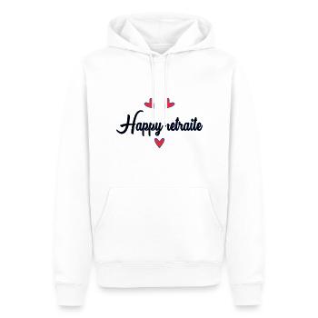 RUHESTAND. RUHESTAND. PENSIONIERT. GLÜCKLICHER RUHESTAND - Männer Premium Bio Hoodie - Weiß - Vorne - Nico (187cm)