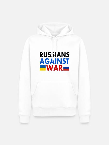 russians against war - Men’s Premium Organic Hoodie - white