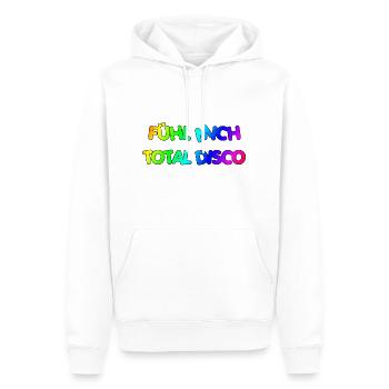 FÜHL MICH DISCO - Männer Premium Bio Hoodie - Weiß - Vorne - Nico (187cm)