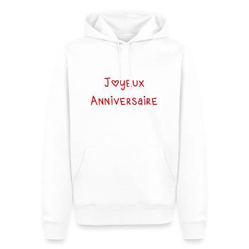 ALLES GUTE ZUM GEBURTSTAG. ALLES GUTE ZUM GEBURTSTAG. JAHRESTAG. - Männer Premium Bio Hoodie - Weiß - Vorne - Nico (187cm)