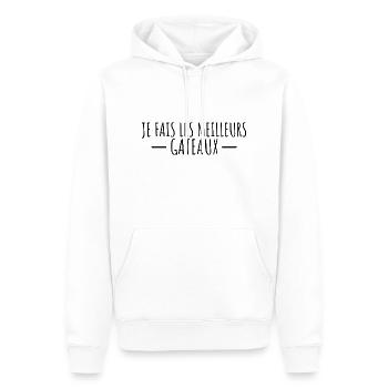Je fais les meilleurs gâteaux - Sweat à capuche Premium bio Homme - blanc - Devant - Nico (187cm)