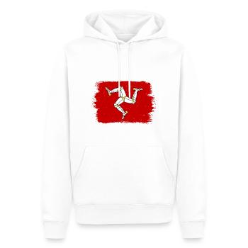 Île de Man Flagge Triskele Drapeau de l’île de Man - Sweat à capuche Premium bio Homme - blanc - Devant - Nico (187cm)