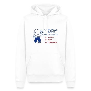 Mode Survie Autodéfense - Sweat à capuche Premium bio Homme - blanc - Devant - Nico (187cm)