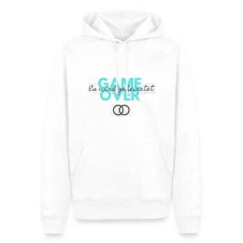 Game Over - Es wird geheiratet | Polterabend, JGA - Männer Premium Bio Hoodie - Weiß - Vorne - Nico (187cm)