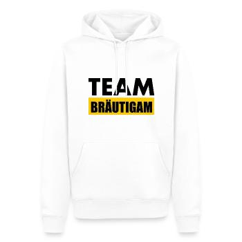 Team bräutigam - Männer Premium Bio Hoodie - Weiß - Vorne - Nico (187cm)