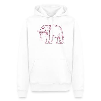 Elefant - Männer Premium Bio Hoodie - Weiß - Vorne - Nico (187cm)