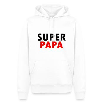 Superpapa - Sweat à capuche Premium bio Homme - blanc - Devant - Nico (187cm)