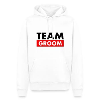Team groom - Sweat à capuche Premium bio Homme - blanc - Devant - Nico (187cm)