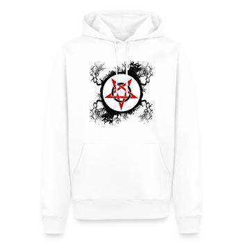 Witchcraft Pentagram Magic Circle T-Shirt - Men’s Premium Organic Hoodie - white - Front - Nico (187cm)