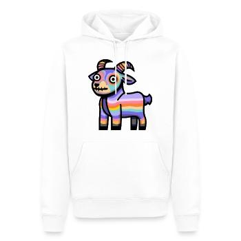 Chèvre de montagne Halloween Bande dessinée drôle - Sweat à capuche Premium bio Homme - blanc - Devant - Nico (187cm)