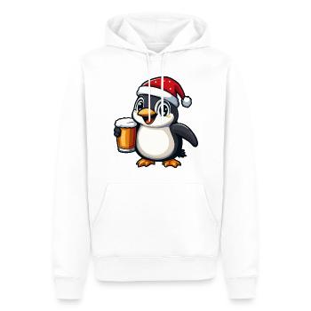 Pinguin Weihnachten Bier - Männer Premium Bio Hoodie - Weiß - Vorne - Nico (187cm)