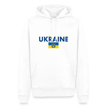 Ukraine - Männer Premium Bio Hoodie - Weiß - Vorne - Nico (187cm)