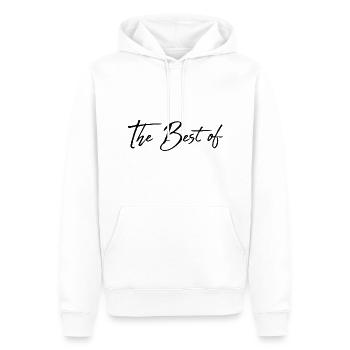 PAPY. FÊTE DES PÈRES. BONNE FÊTE PAPY. JE T'AIME. - Sweat à capuche Premium bio Homme - blanc - Devant - Nico (187cm)