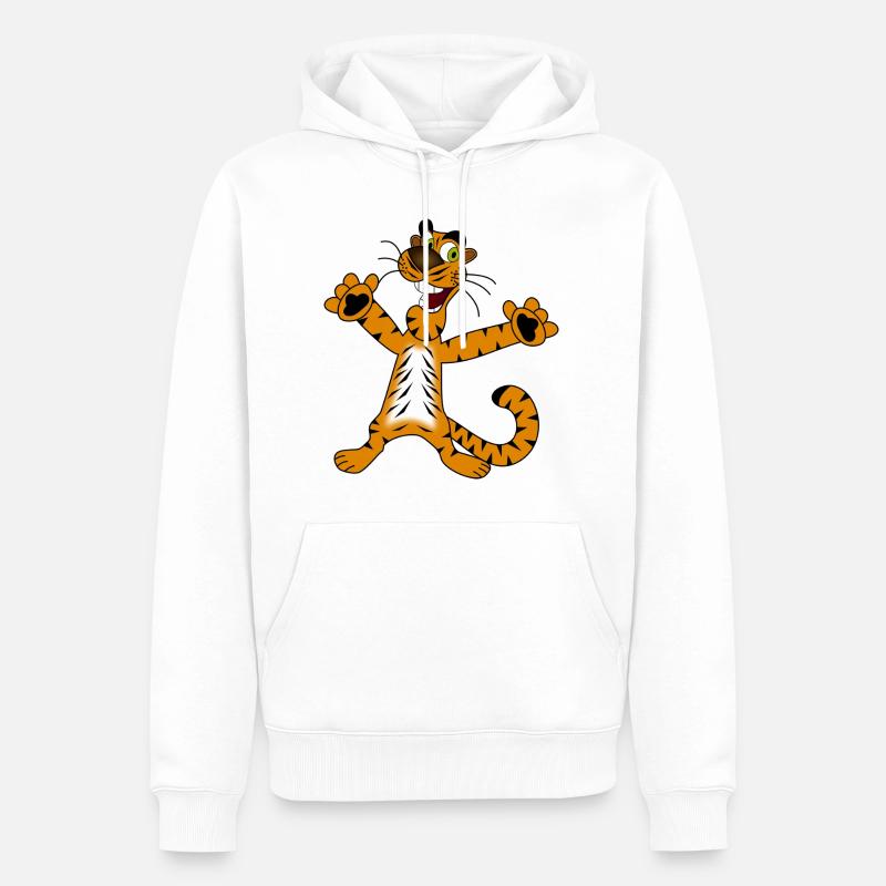 Tiger - Männer Premium Bio Hoodie - Weiß