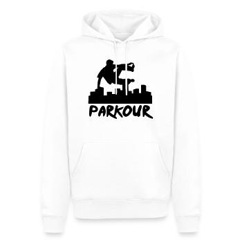 Free running in the city, parkour - Männer Premium Bio Hoodie - Weiß - Vorne - Nico (187cm)