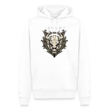 Stier Geburtstags Geschenk - RAHMENLOS Shirt - Sweat à capuche Premium bio Homme - blanc - Devant - Nico (187cm)