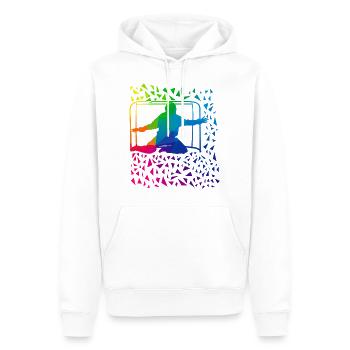 Gardien de but de Floorball - Sweat à capuche Premium bio Homme - blanc - Devant - Nico (187cm)
