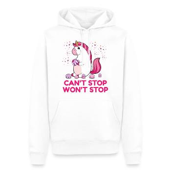 Can't Stop Won't Stop - Männer Premium Bio Hoodie - Weiß - Vorne - Nico (187cm)