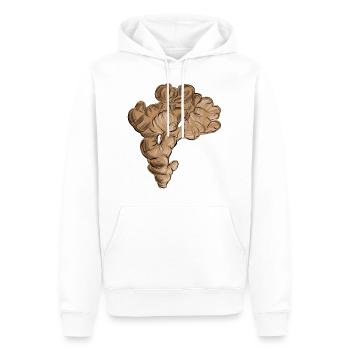 Gingembre, Légumes, Nourriture, Cuisine, Racine de Gingembre - Sweat à capuche Premium bio Homme - blanc - Devant - Nico (187cm)