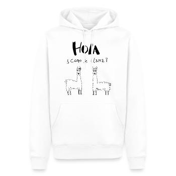 Lamas - Männer Premium Bio Hoodie - Weiß - Vorne - Nico (187cm)