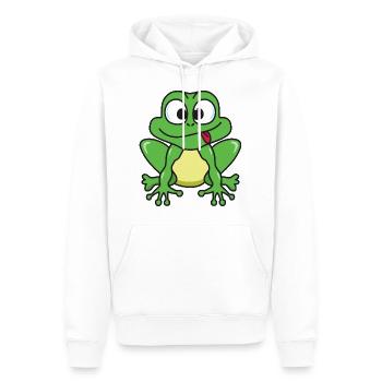 Frosch - Männer Premium Bio Hoodie - Weiß - Vorne - Nico (187cm)