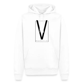 V Buchstabe Geschenk Idee - Männer Premium Bio Hoodie - Weiß - Vorne - Nico (187cm)