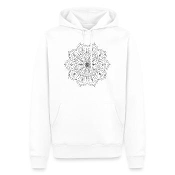 Cadeau de yoga fleur de vie mandala - Sweat à capuche Premium bio Homme - blanc - Devant - Nico (187cm)