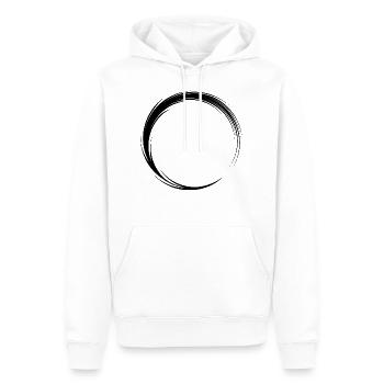 Cercle Icône Forme Noir - Sweat à capuche Premium bio Homme - blanc - Devant - Nico (187cm)