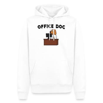 OFFICE DOG - Männer Premium Bio Hoodie - Weiß - Vorne - Nico (187cm)
