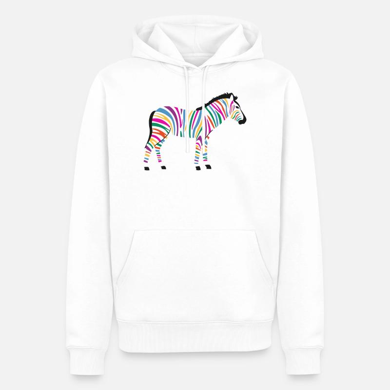Das bunte Zebra - Männer Premium Bio Hoodie - Weiß