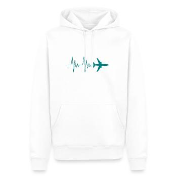 Pilote d'avion EKG love heartbeat love - Sweat à capuche Premium bio Homme - blanc - Devant - Nico (187cm)