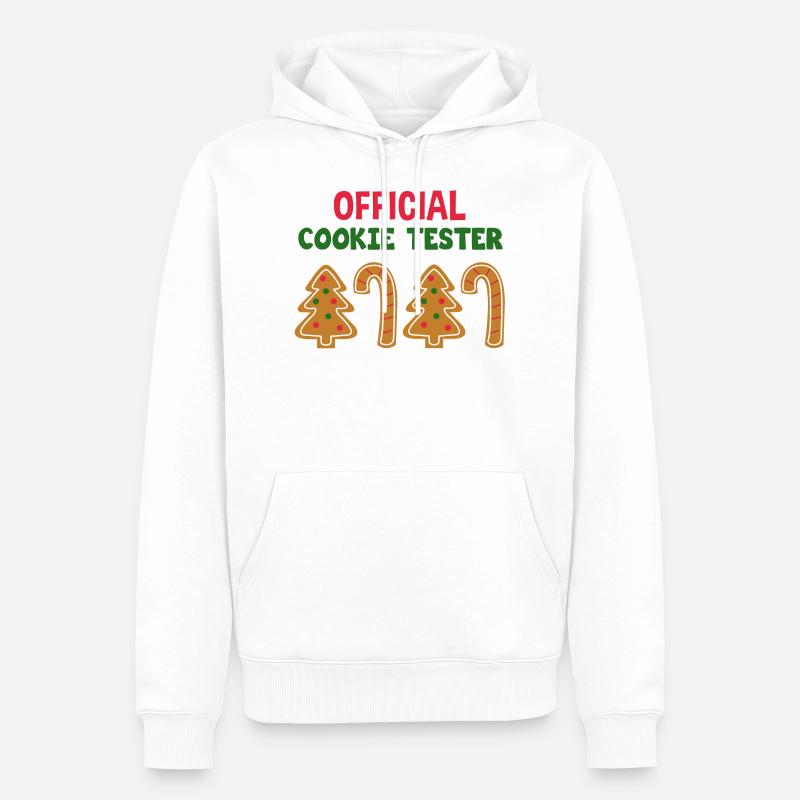 TESTEUR DE BISCUITS OFFICIEL - Sweat à capuche Premium bio Homme - blanc