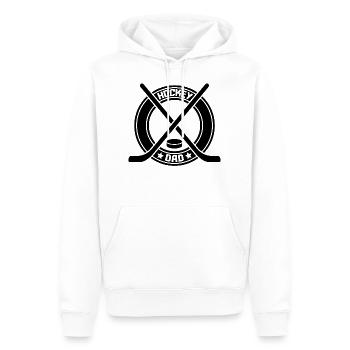 HOCKEY DAD - Männer Premium Bio Hoodie - Weiß - Vorne - Nico (187cm)