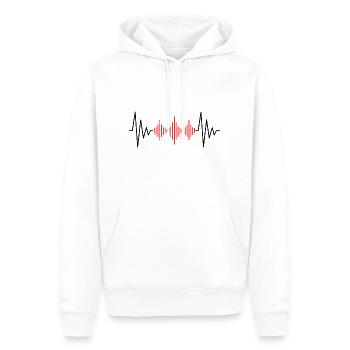 Podcast heartbeat - Men’s Premium Organic Hoodie - white - Front - Nico (187cm)
