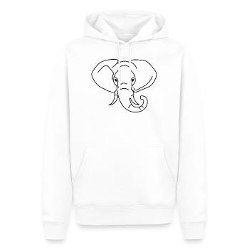 LIGNES ÉLÉPHANTES - Sweat à capuche Premium bio Homme - blanc - Devant - Nico (187cm)