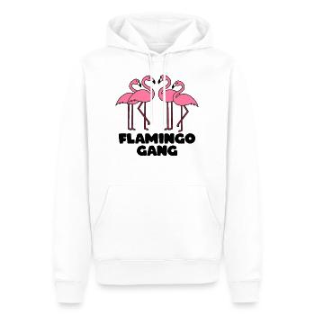 FLAMINGO GANG - Männer Premium Bio Hoodie - Weiß - Vorne - Nico (187cm)
