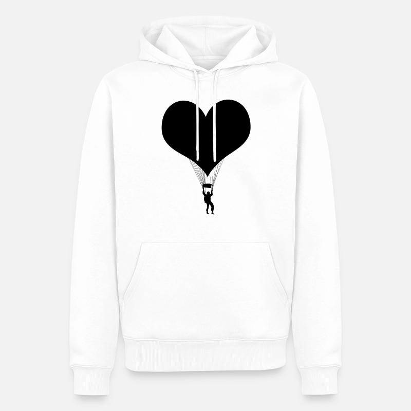 Fallschirm Skydiving Schwarz - Männer Premium Bio Hoodie - Weiß