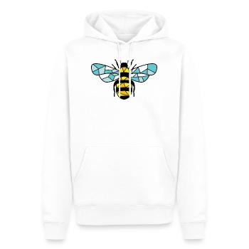 Biene - Männer Premium Bio Hoodie - Weiß - Vorne - Nico (187cm)