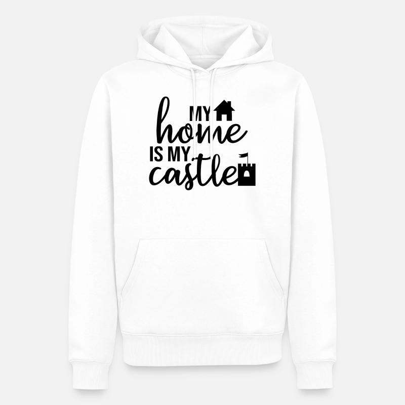 ma maison est mon chateau - Sweat à capuche Premium bio Homme - blanc